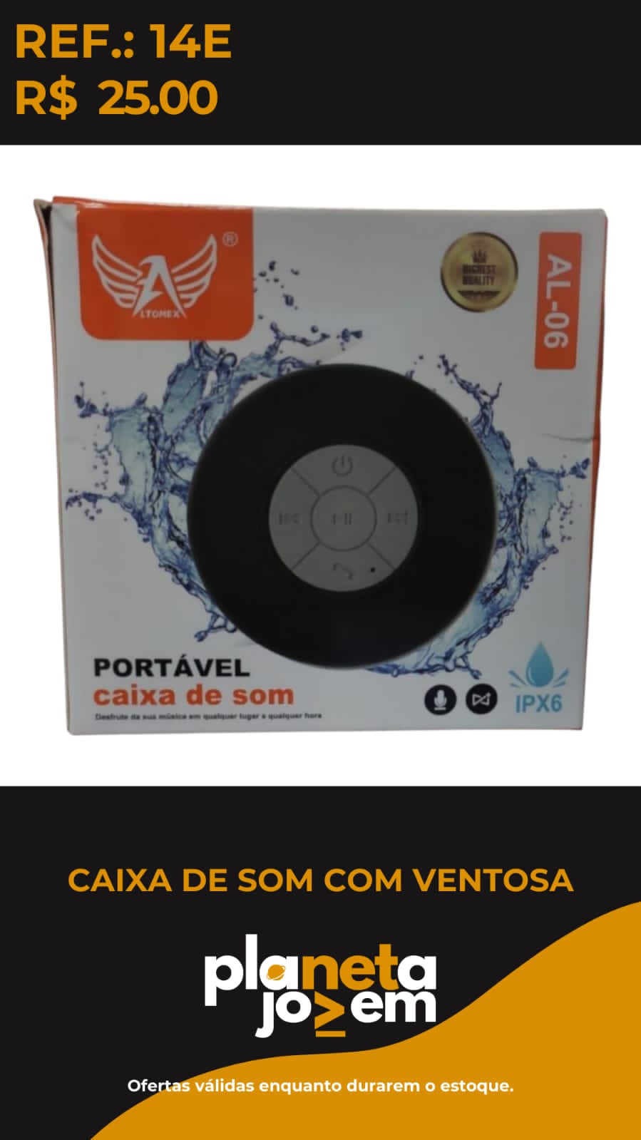 Caixa De Som Com Ventosa